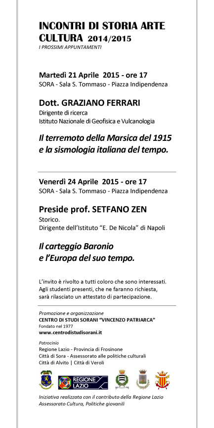 i prossimi incontri di storia arte cultura