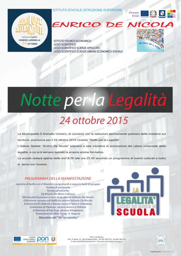 locandina notte per la legalit isis de nicola